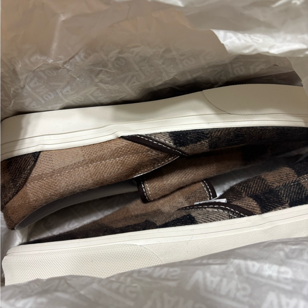 Vans Women's Brown Checkered Slip-On Flats NEW - Picture 5 of 7